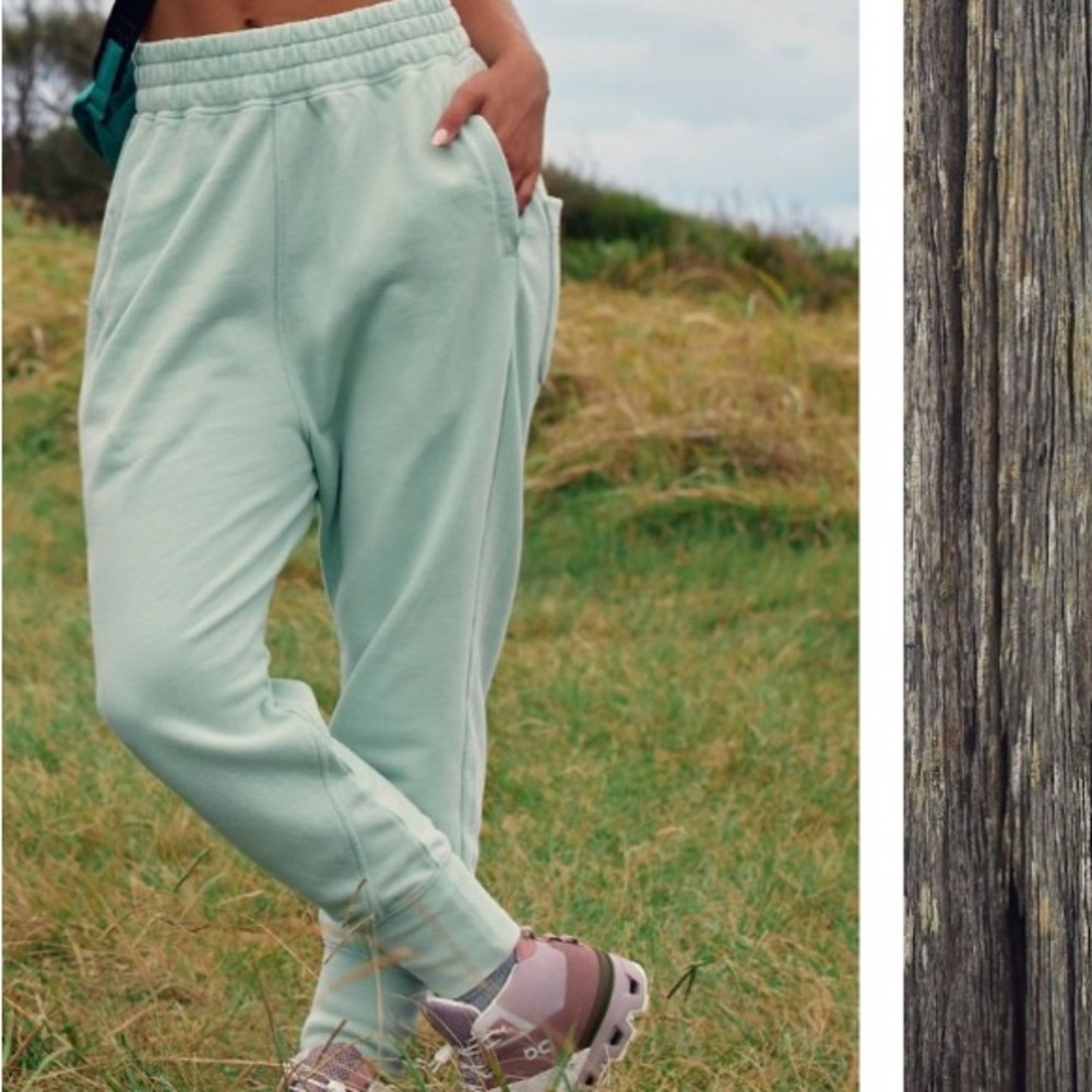 Free People June Bug Jogger Mint pistachio  lowdrop dance / jogger 100% cotton